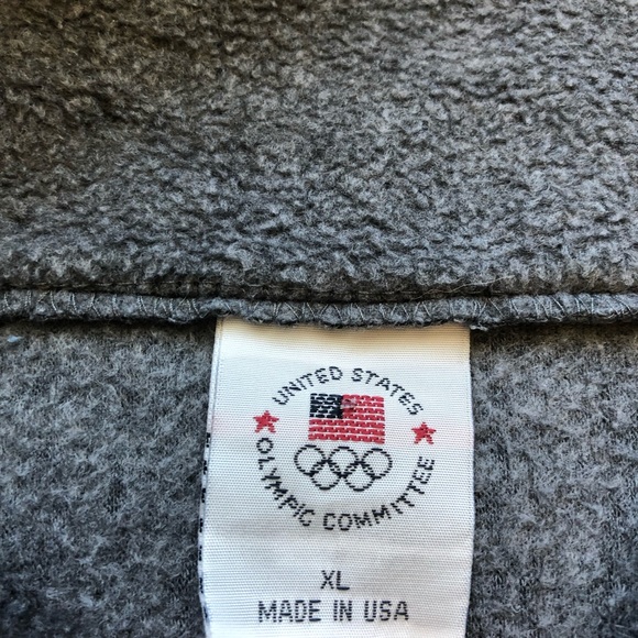 United States Olympic Committee Gray Fleece Full Zip Vest Mens XL USA Made - Picture 3 of 4